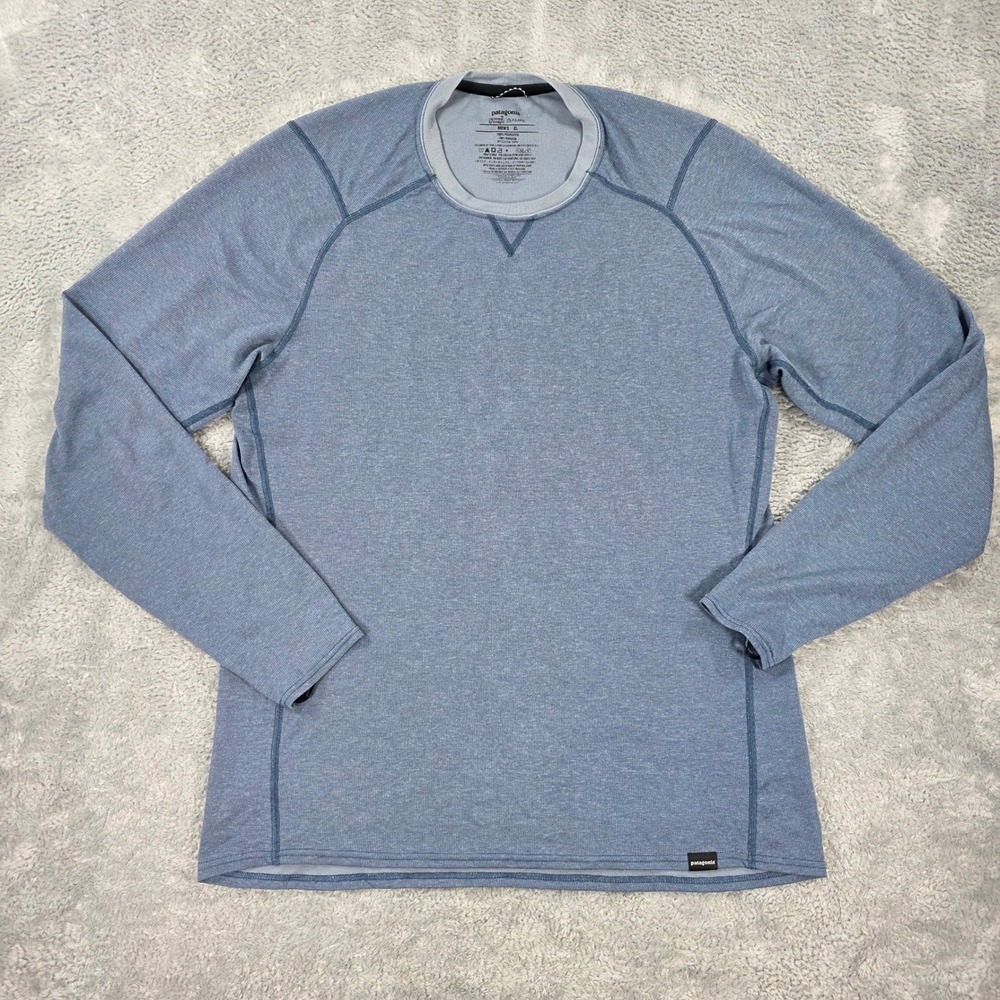 Patagonia Capilene 2 Lightweight Polartec Shirt Blue XL Mens Hiking Base Layer